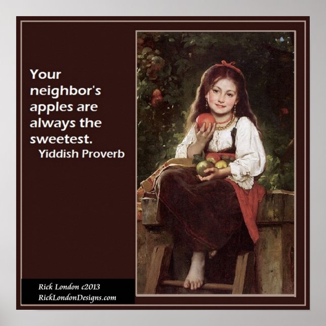 Póster Cartaz Gráfico e Dito Yiddish Famoso (Frente)