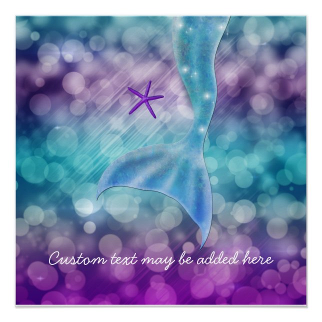 Póster Cartaz Grande de Cauda de Sereia Enfeitiçado Sob o (Frente)