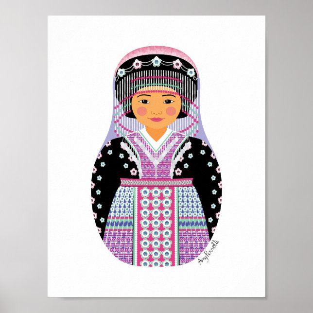 Poster Cartaz Hmong Matryoshka (Frente)
