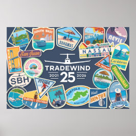Poster Cartaz Horizontal do 25º Aniversário Tradewind