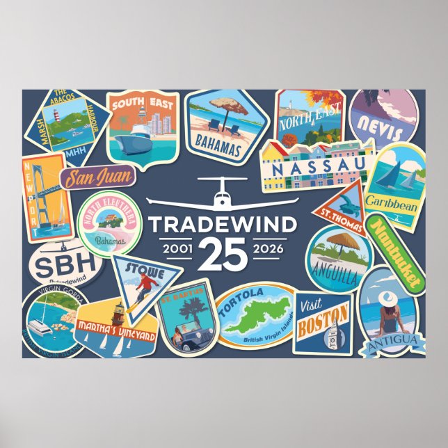 Poster Cartaz Horizontal do 25º Aniversário Tradewind (Frente)