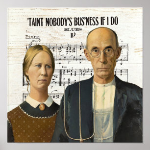 Poster cartaz humor American Gothic