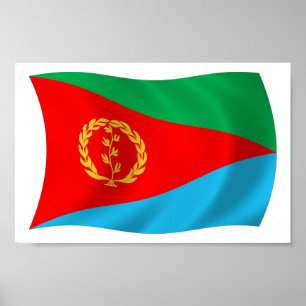 Poster Cartaz Impresso da Bandeira da Eritreia