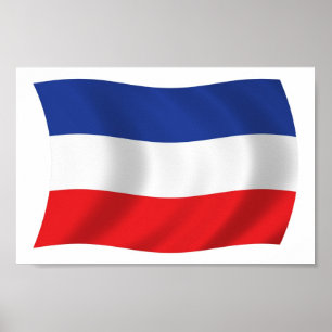 Póster Cartaz Impresso da Bandeira da Iugoslávia