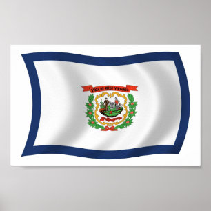 Póster Cartaz Impresso da Bandeira da Virgínia Ocidental