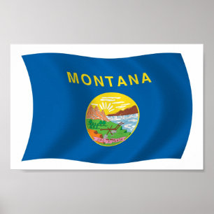 Póster Cartaz Impresso da Bandeira de Montana