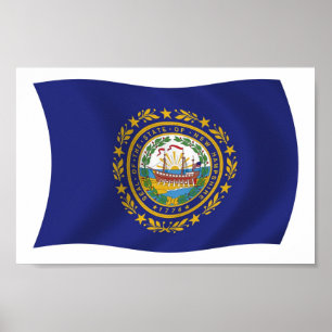 Poster Cartaz Impresso da Bandeira de New Hampshire