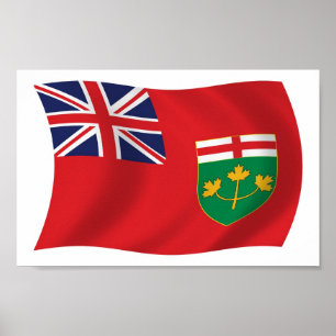 Póster Cartaz Impresso da Bandeira de Ontário