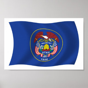 Poster Cartaz Impresso da Bandeira de Utah