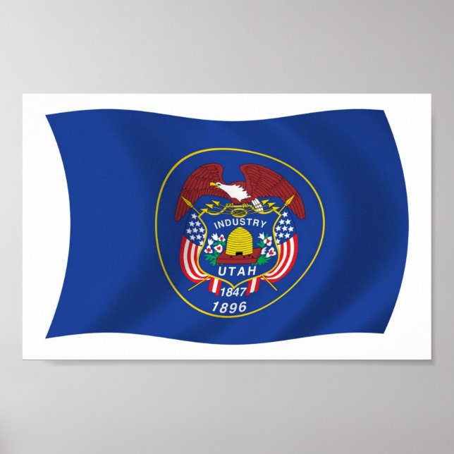 Poster Cartaz Impresso da Bandeira de Utah (Frente)