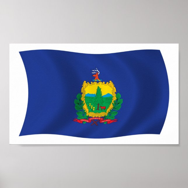Poster Cartaz Impresso da Bandeira de Vermont (Frente)