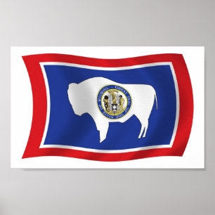 Póster Cartaz Impresso da Bandeira de Wyoming