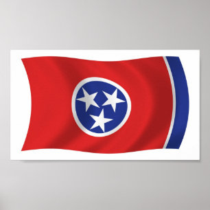 Poster Cartaz Impresso da Bandeira do Tennessee