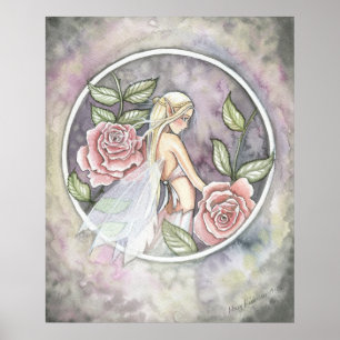 Póster Cartaz Impresso da Fada da Fantasia da Rosa Captur