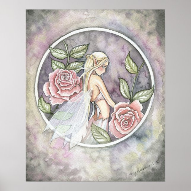 Póster Cartaz Impresso da Fada da Fantasia da Rosa Captur (Frente)