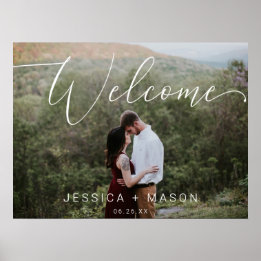 Poster Cartaz Impresso de Boas-Vindas de Casamento com Fo