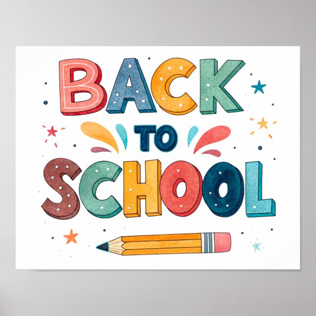 Poster Cartaz Imprimível de Volta às Aulas (Frente)