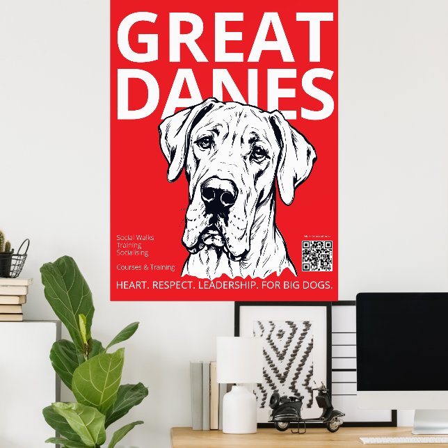 Poster Cartaz Imprimível do Great Dane – Estético Great D (Escritório em casa)