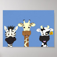 Cartaz infantil de desenho animado engraçado de ze
