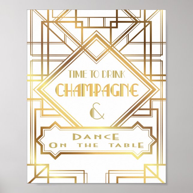 Poster Cartaz inspirado em Gatsby: Hora de Beber Champanh (Frente)