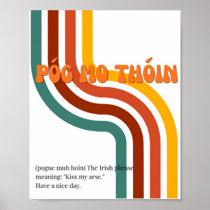 Poster Cartaz inspirado nos anos 70 com Póg mo thóin Irla