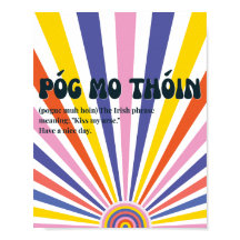 Cartaz inspirado nos anos 70 com Póg mo thóin irla