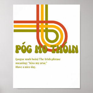 Poster Cartaz inspirado nos anos 70 com Póg mo thóin irla