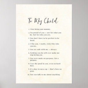 Poster Cartaz Inspirador de Mãe para Filho