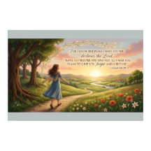 Cartaz Jeremias 29:11 KJV – Arte Cristã para Pared