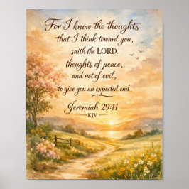 Poster Cartaz Jeremias 29:11 KJV – Arte de Versículo Bíbl