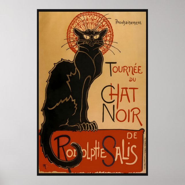 Poster Cartaz Le Chat Noir – Arte de Théophile Steinlen (Frente)