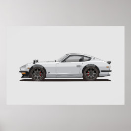 Poster Cartaz Lendário Clássico Branco 240z Fairlady Bug