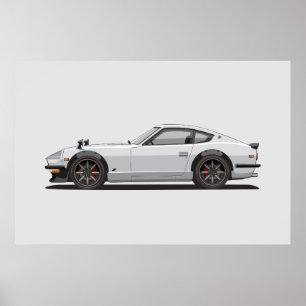 Poster Cartaz Lendário Clássico Branco 240z Fairlady Bug