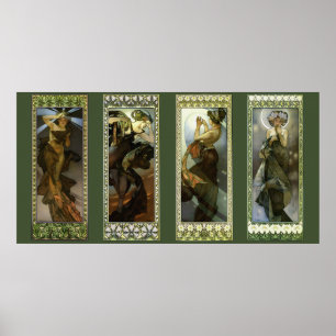 Poster Cartaz Lua e Estrelas de Alphonse Mucha