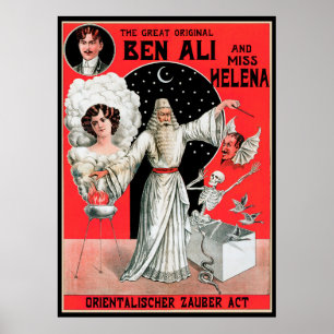 Poster Cartaz Mágico Vintage, o Grande Original Ben Ali