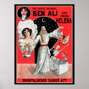 Poster Cartaz Mágico Vintage, o Grande Original Ben Ali