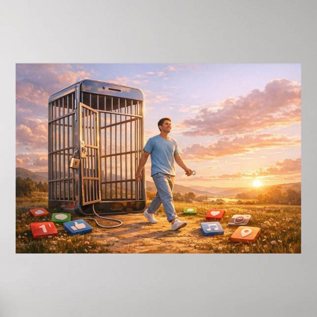 Poster Cartaz Mente Desbloqueada no Amanhecer Digital (Frente)