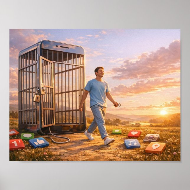 Poster Cartaz Mente Desbloqueada no Amanhecer Digital (Frente)