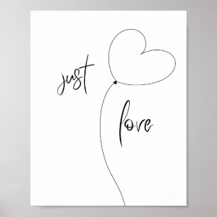Poster Cartaz Minimalista Just Love – Balão em Forma de C
