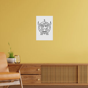 Poster Cartaz Minimalista Touro Sem Noção