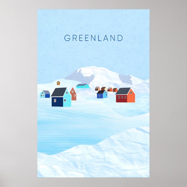 Poster Cartaz Mínimo de Viagens da Gronelândia (Frente)