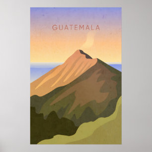 Poster Cartaz Mínimo de Viagens da Guatemala