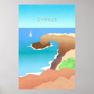 Poster Cartaz Mínimo de Viagens de Chipre