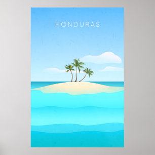 Poster Cartaz Mínimo de Viagens de Honduras