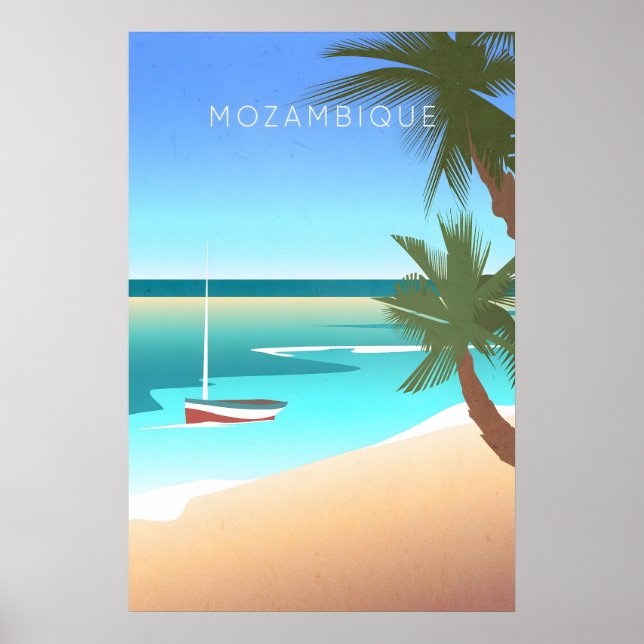 Poster Cartaz Mínimo de Viagens de Moçambique (Frente)