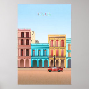 Poster Cartaz Mínimo de Viagens para Cuba
