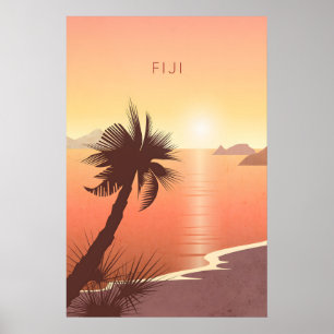 Poster Cartaz Mínimo de Viagens para Fiji