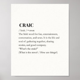 Poster Cartaz Moderno Irlandês de Citação Engraçada Craic