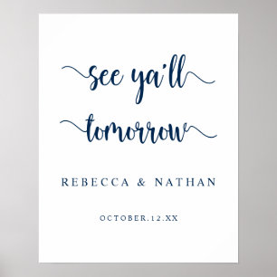 Poster Cartaz Moderno Rústico, Vejo todos amanhã