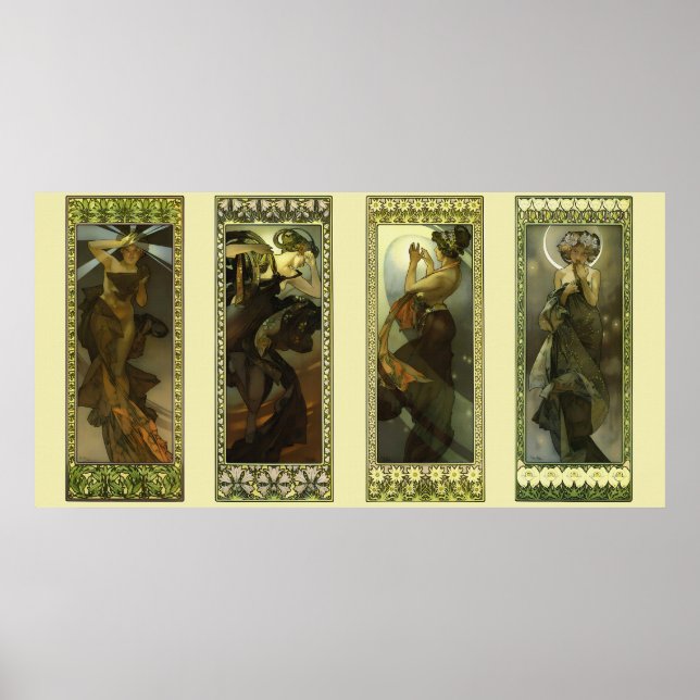 Poster Cartaz Moon and Stars de Alphonse Mucha (Frente)